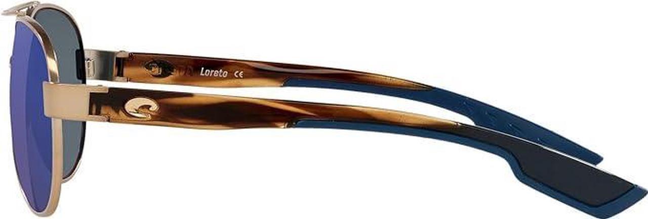 Alt view image 3 of 5 - Costa Del Mar Women's Loreto Aviator Sunglasses 56mm Golden Pearl/Polarized Blue