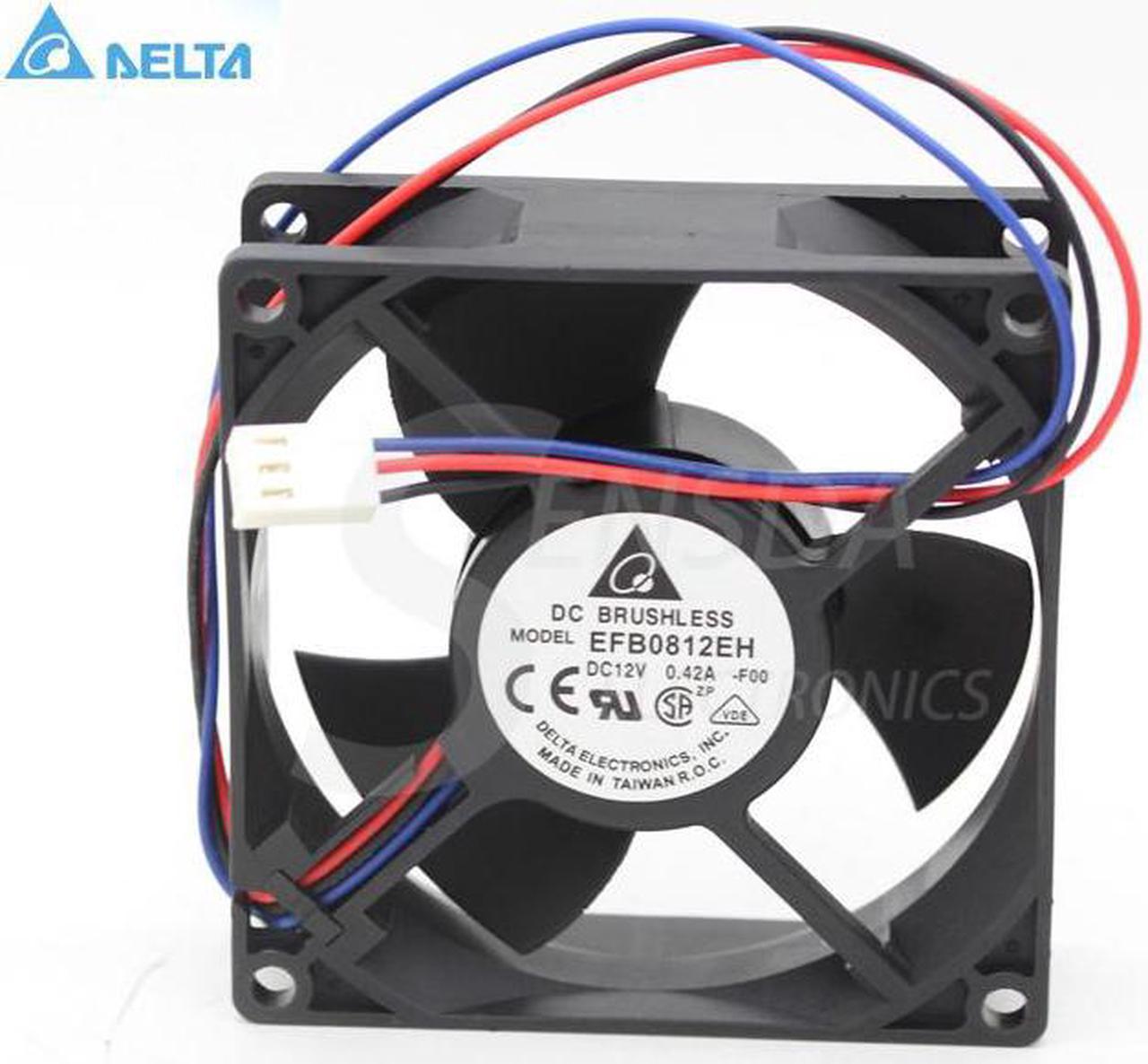 for delta EFB0812EH -F00 FOO 8025 8CM 80MM DC 12V 0.42A 3-pin computer cpu case Server Inverter Cooling fans