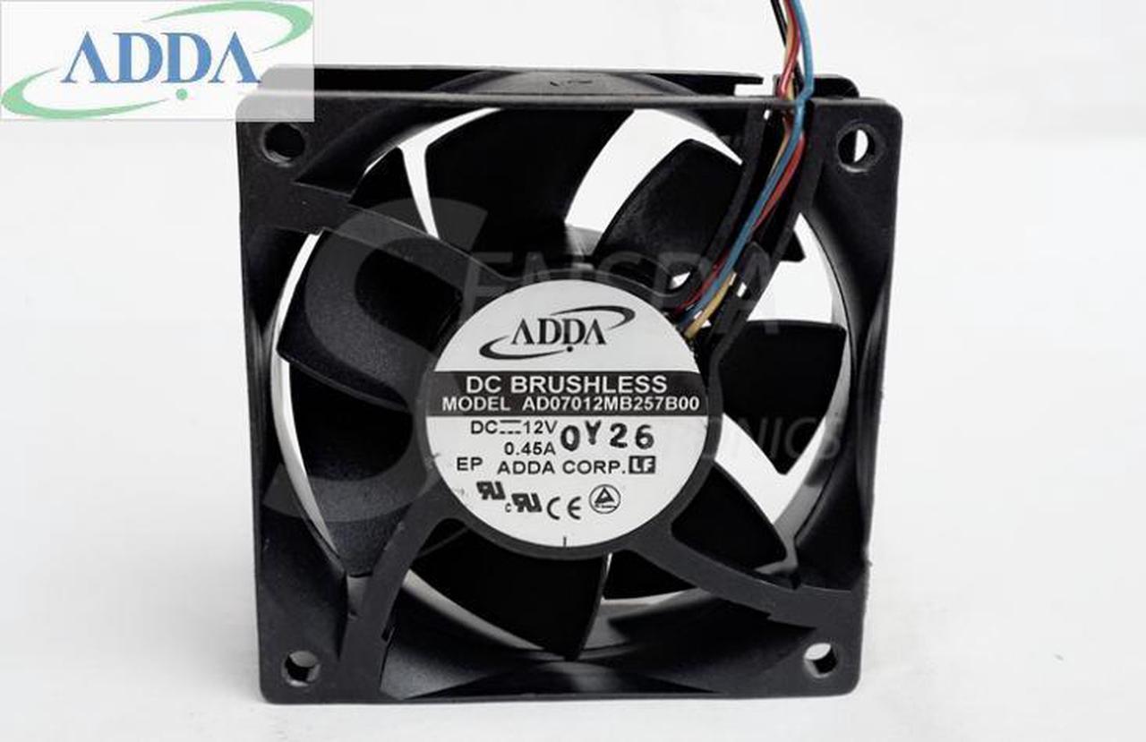 Wholesale Cooler Fan FOR ADDA 7025 AD07012MB257B00 70mm 7cm DC 12V 0.45A 4Wire pwm Cooling Fans