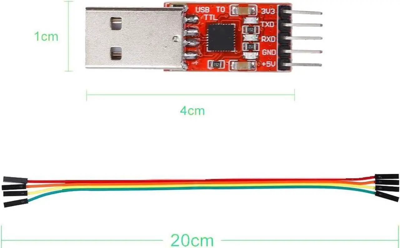 Alt view image 4 of 4 - IZOKEE CP2102 Module USB to TTL 5PIN Serial Converter Adapter Module Downloader for UART STC 3.3V and 5V with Jumper Wires