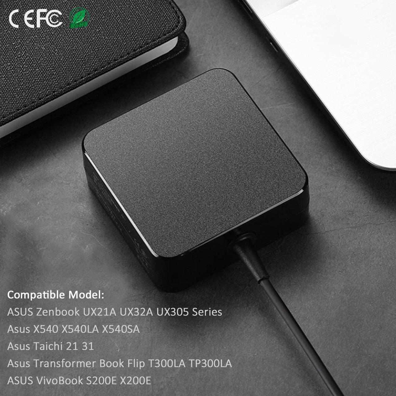 Alt view image 6 of 7 - SOLICE 19V 2.37A 45W Laptop Power AC Adapter Charger for Asus Zenbook UX305 UX21A UX32A Series Taichi 21 31 Asus Transformer Book Flip T300LA TP300LA Fits:ADP-45AW A 4.01.35mm