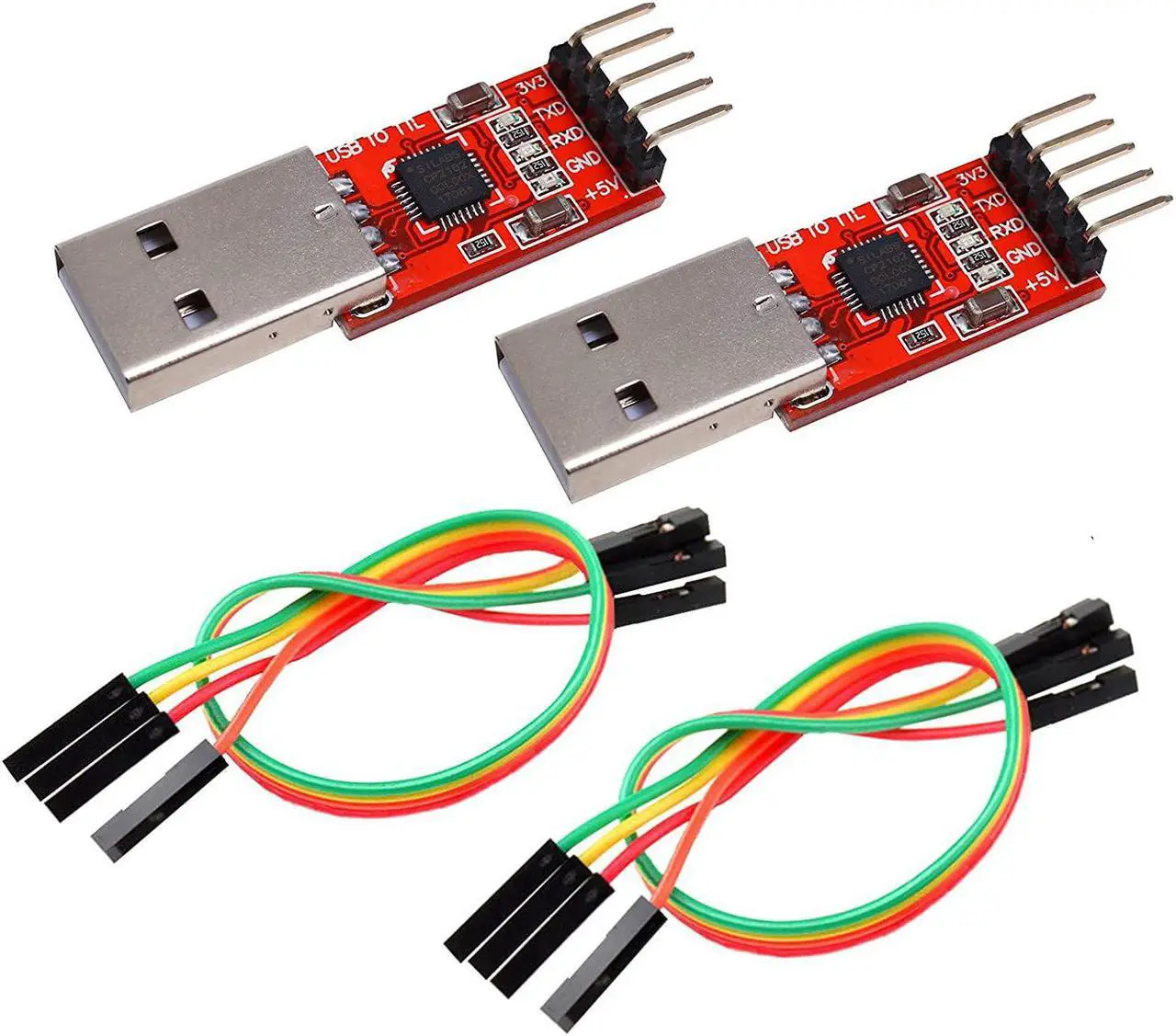Main image of IZOKEE CP2102 Module USB to TTL 5PIN Serial Converter Adapter Module Downloader for UART STC 3.3V and 5V with Jumper Wires