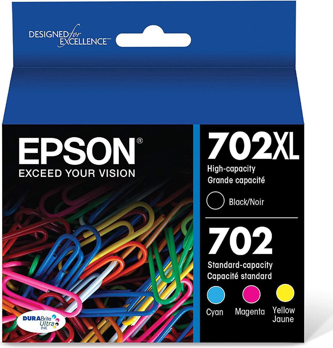 Epson T702XL-BCS DURABrite Ultra Black High Capacity and Colour Combo Pack Standard Capacity Cartridge Ink