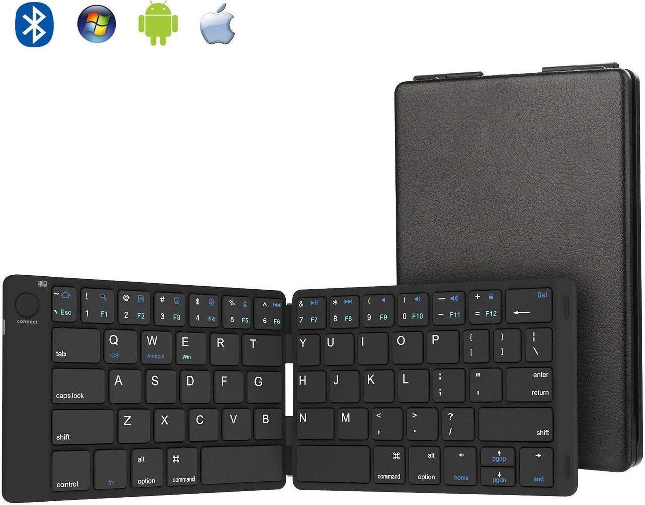 Folding Keyboard Werleo Ultra Slim Foldable BT Keyboard Rechargeable Pocket Sized Bluetooth Keyboard for All iOS Android Windows Laptop Tablet Smartphone Black