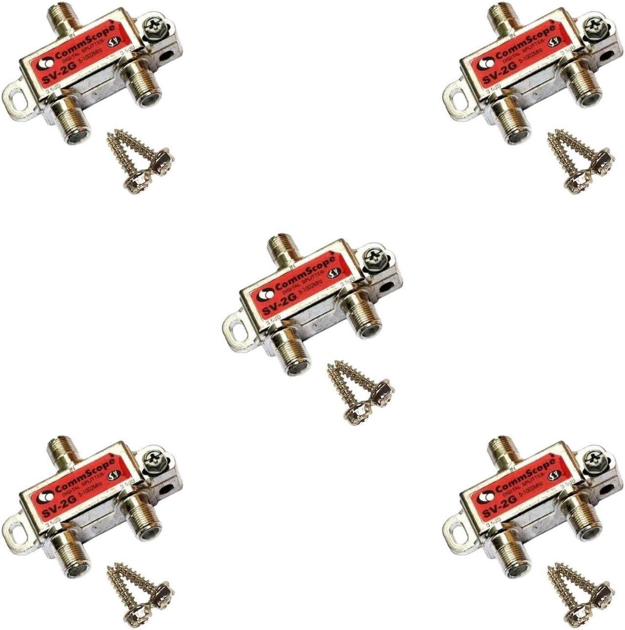 2-Way Digital Coaxial Splitter SV-2G, 5-1002 Mhz (5 Pack)