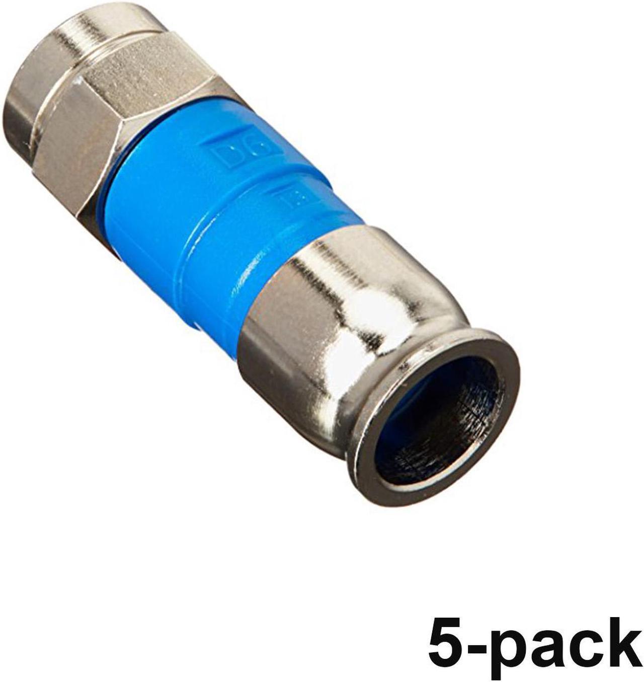 PPC BELDEN SNSD6 Blue RG6 Snap-N-Seal Compression Connectors 5-Pack