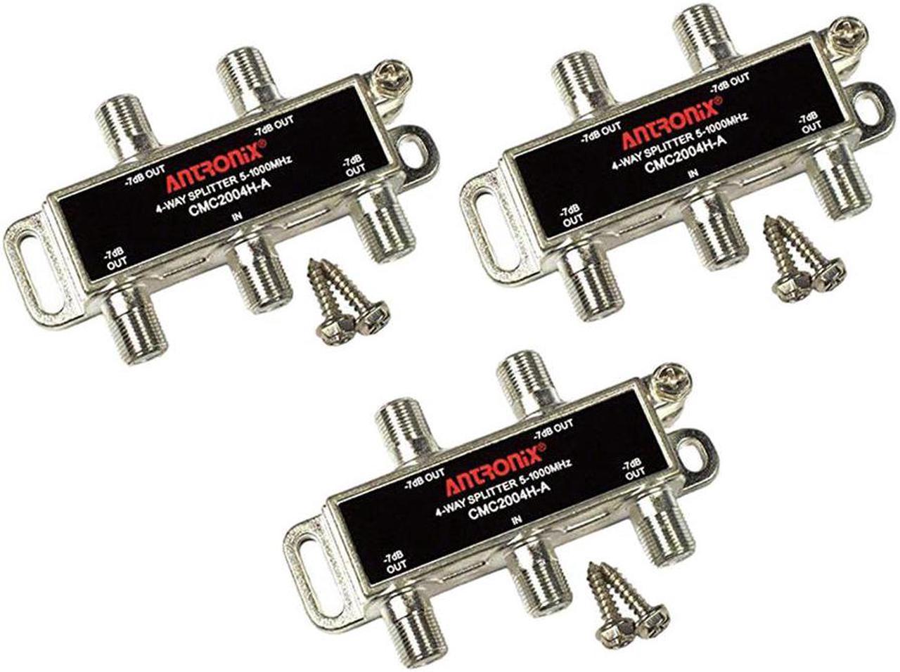 Antronix CMC2004H 4-Way- (3) Pack - Horizontal Splitter (4) 7db Coaxial Ports 5-1002 MHz