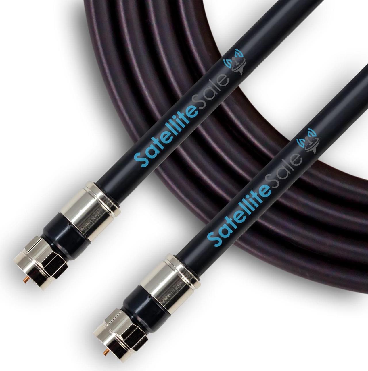 SatelliteSale Digital 75Ohm RG-6/U Coaxial Cable with F-Type Connector Indoor/Outdoor Universal Wire Black Cord 6 feet