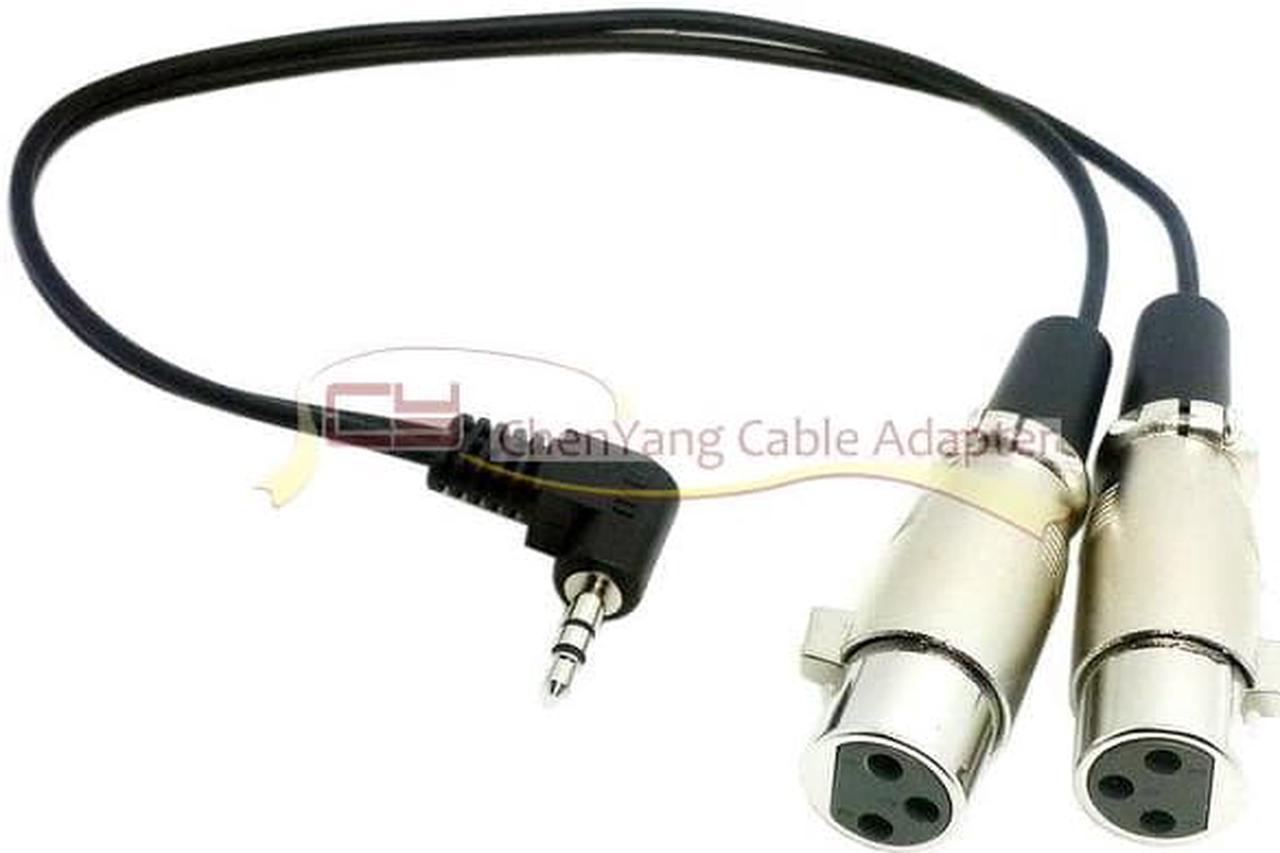 1pcs/Microphone Dual XLR 3pin Female to Right Angled 90 Degree 3.5mm TRS Splitter Cable