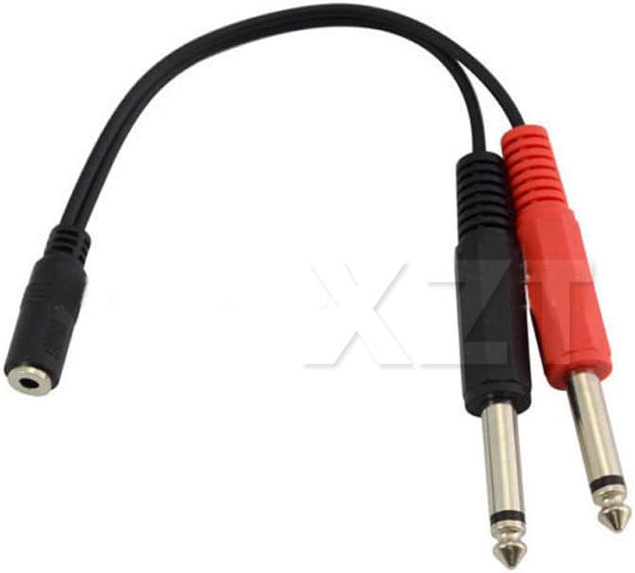 2018 Original Newest 20cm 3.5mm Female Jack to 2*6.35mm TRS Mono Male Audio Socket Adapter Cable (1pcs)