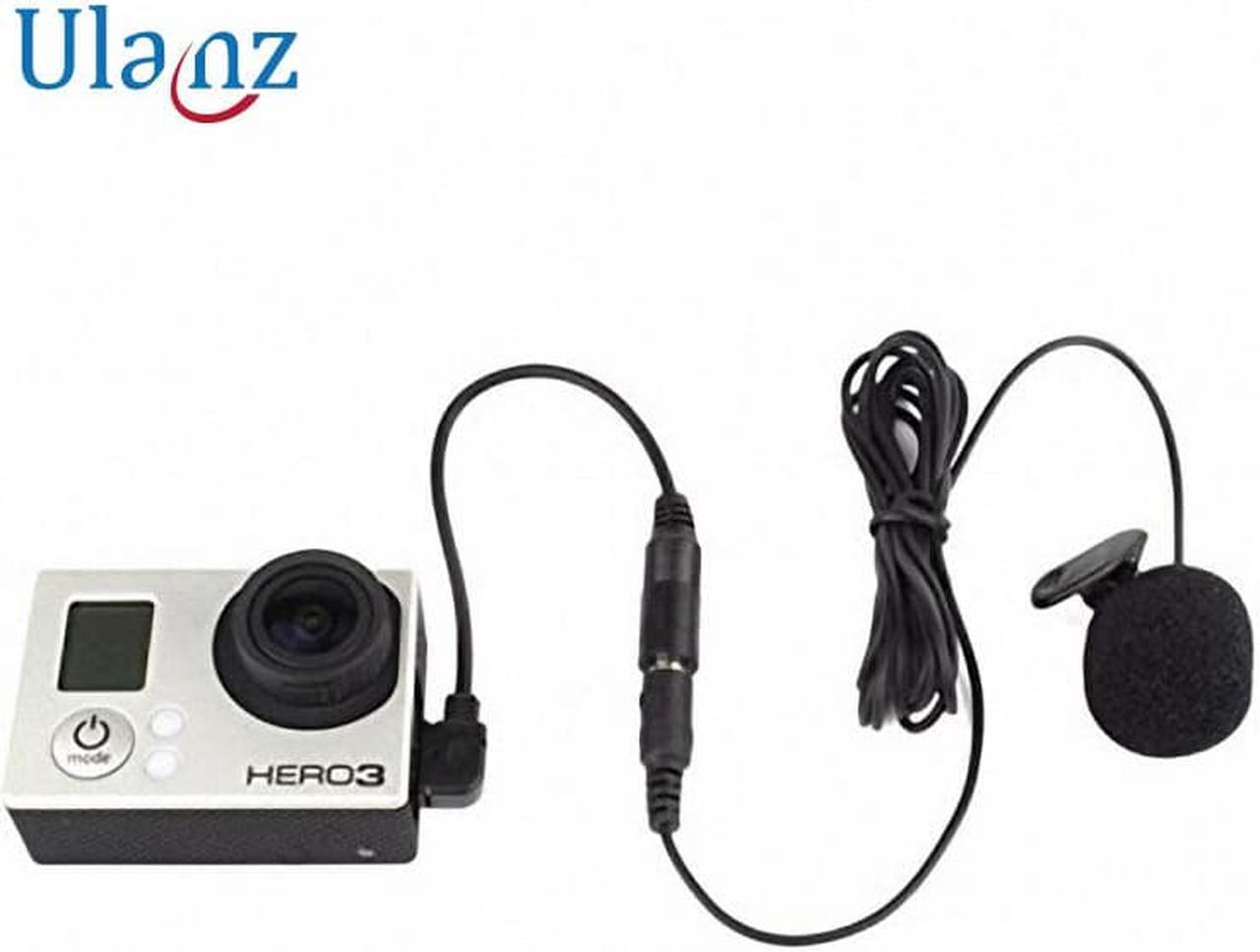 for GoPro Accessories Microphone Adapter Mini USB to Stereo Audio Adapter Cable 3.5mm With Clip on Mic for Gopro Hero 3 3+ 4 (1pcs)