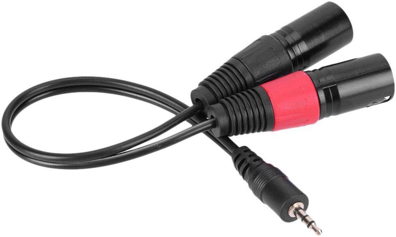 3 pin 2 XLR Male To 3.5 Mm Auxiliary Cable TRS Male Cable Audio Extension Cable Black Color Durable Portable for Microphone (1pcs)