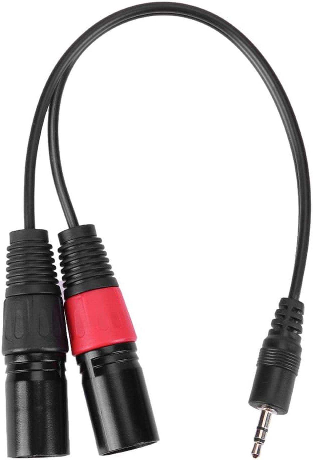 Newest 3pin 2 XLR Male to 3.5mm Aux Cable TRS Male Cable Audio Adapter Cord for Microphone (1pcs)