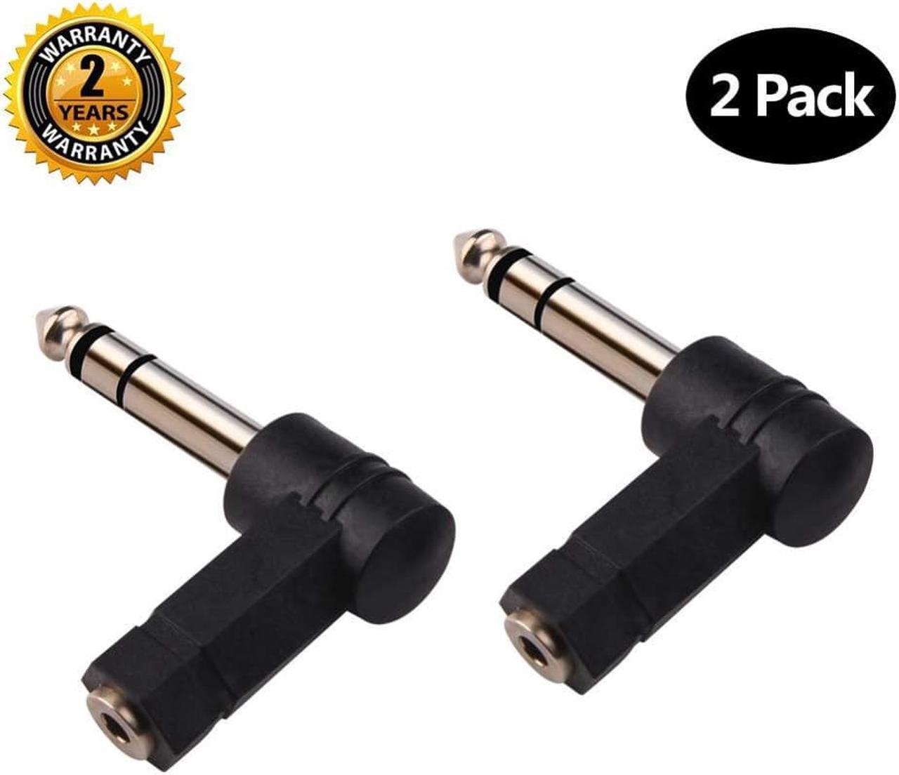 1/4 Inch TRS to 3.5mm Right Angle Adapter,6.35mm Male to 3.5mm Female 90 Degree Stereo Headphone Audio Adaptor Converter Connect (1pcs)