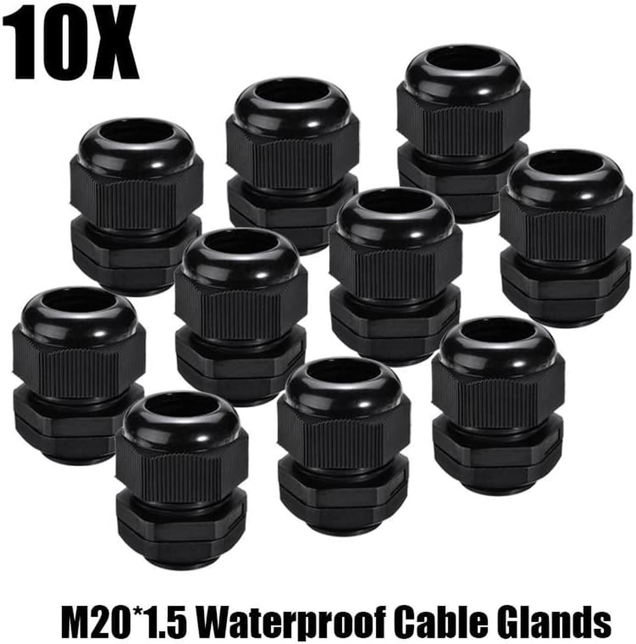 10pcs IP68 TRS Cable Waterproof Washer Cable Gland Plastic Joint Adjustable Connector For Wiring Fixing Device