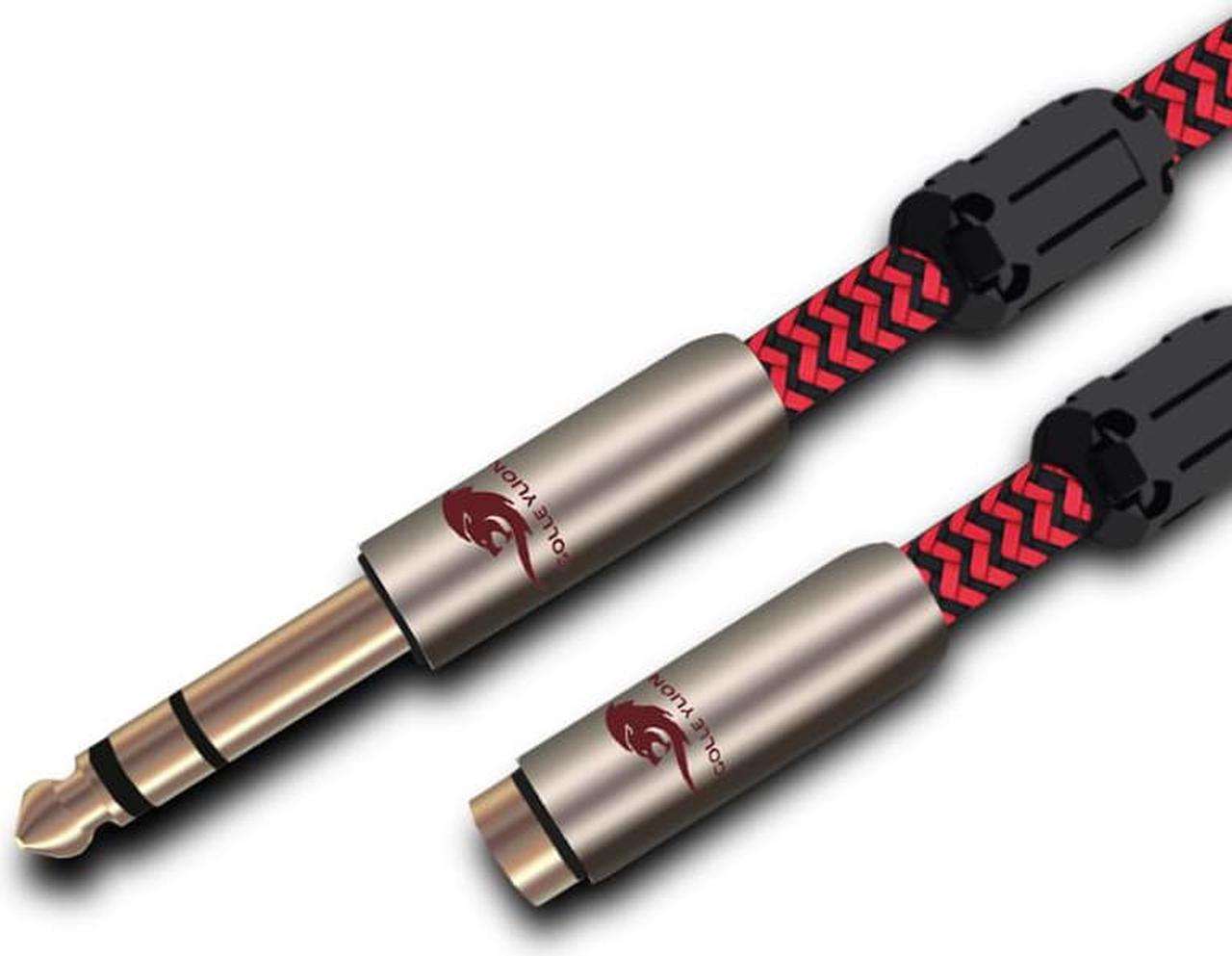 Hifi TRS Cable Stereo 1/4" 6.35mm Male to 3.5mm Mini Jack Female for PC Headphone Amplifier Braided Cable M/F (1pcs)