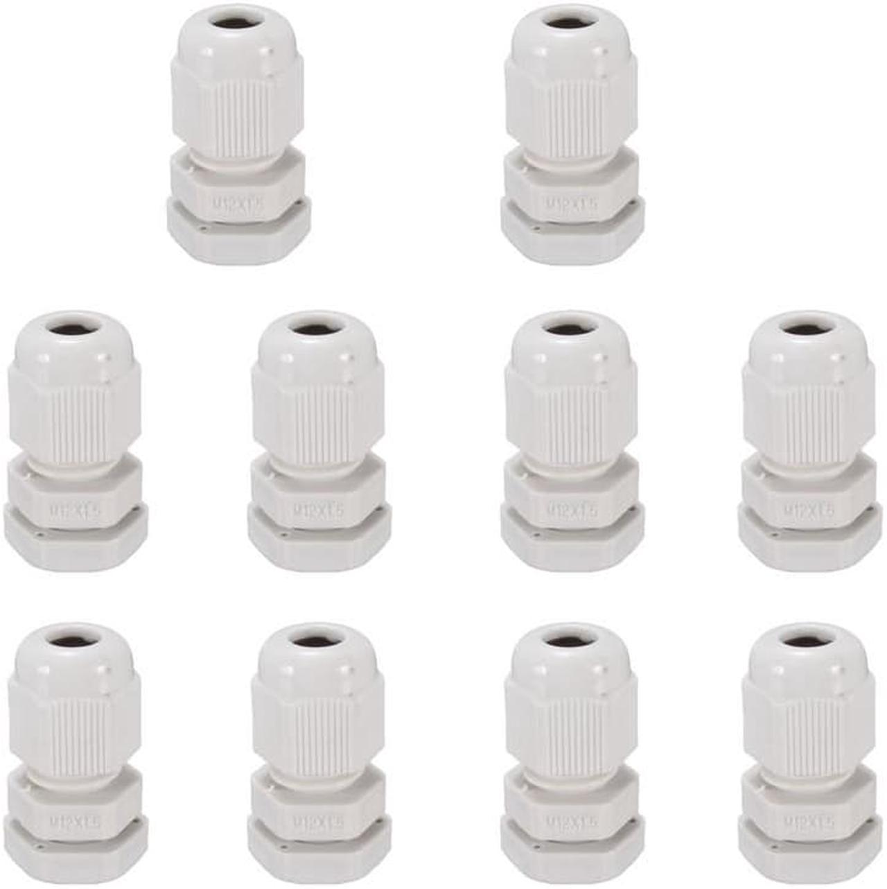 10Pcs 12mm Compression Cable Glands White Waterproof IP68 M12 TRS Stuffing Gland Promotion Price