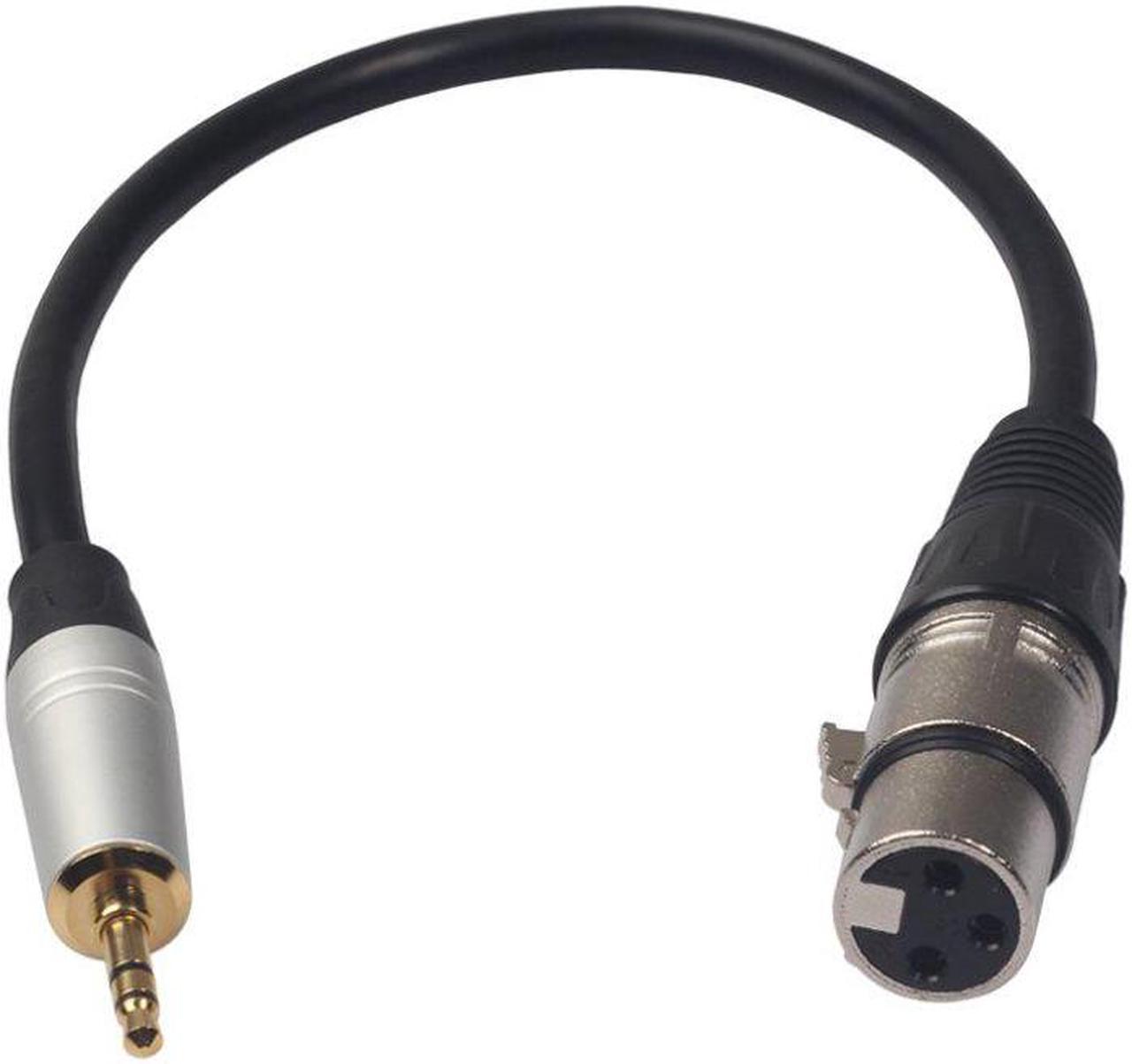 Black New Xlr 3Pin Female To 3.5Mm 1/8" Trs Male Metal Audio Connector Cable Anti Wear Adapter 0.3M 3.5mm xlr adapter (1pcs)