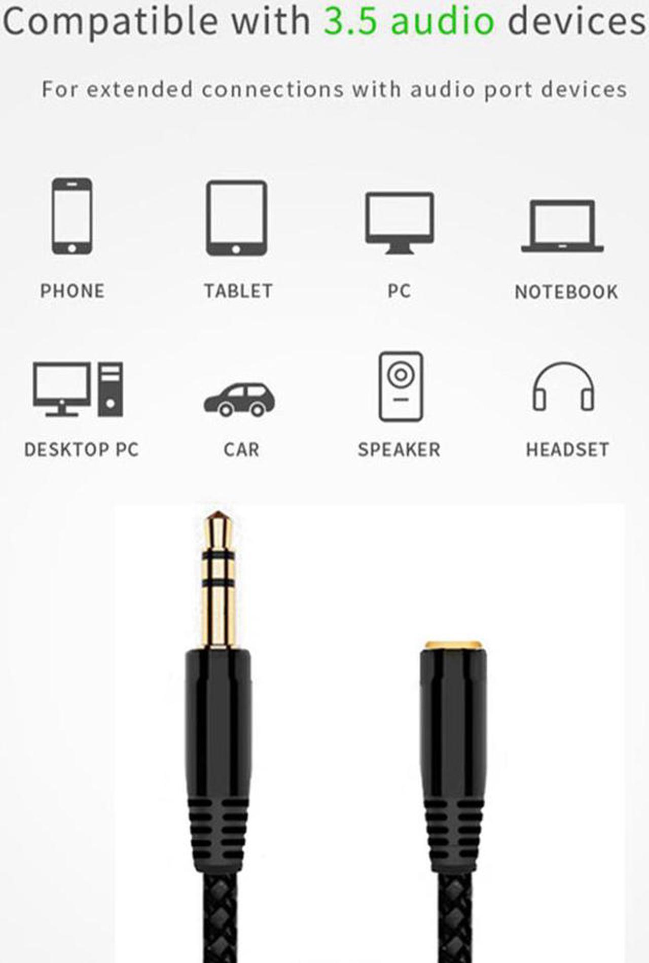 Alt view image 5 of 6 - 5m 16Ft Earphone Headphone Extension Cable 3.5mm Jack Male to Female AUX Cable M/F Audio Extender Adapter Wire Cord For PS4 TV (1 pcs)
