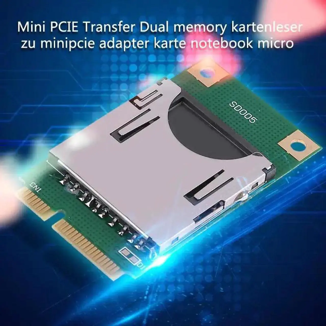 Alt view image 2 of 6 - Mini PCIE SSD PCI Express Memory Card Adapter PCI-E to SD Reader Adaptor Converter for Micro SD Card