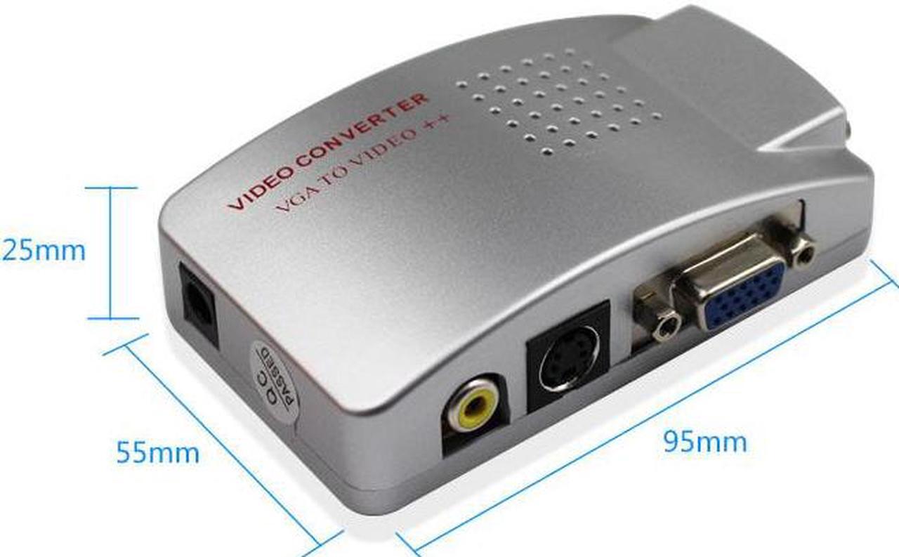 Alt view image 3 of 6 - Hot sell  Laptop PC VGA to TV AV RCA Composite video adapter converter Switch Box Support S-video RGB NTSC/PAL Computer Signal