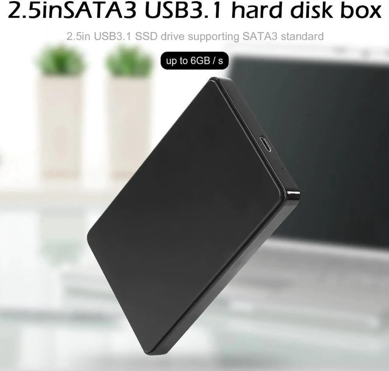 Alt view image 2 of 6 - 2.5 inch Hard Drive Enclosure USB 3.1 Type C SATA 3 HDD SSD Case Caddy 6GB/S High Speed Support 8TB Hard Disk(Type-C to USB3.1)