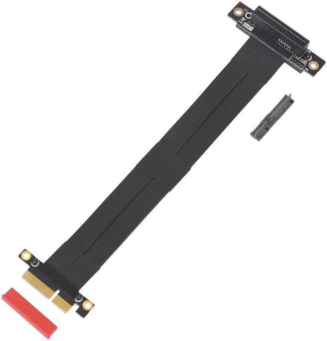 PCI E 4X Riser Card Extender Flex Extension Cable Ribbon Adapter Converter PCI Express 4X Slot Connector Flat Cable for PC Black