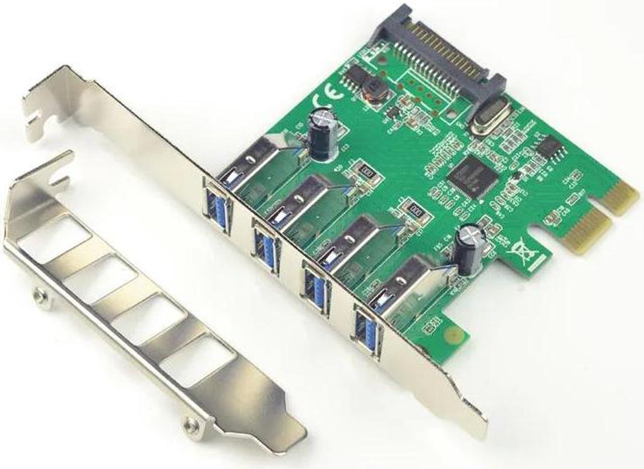 PCI Express to 4 Ports High Speed USB 3.0 Expansion Card with 15Pin SATA Power Connector