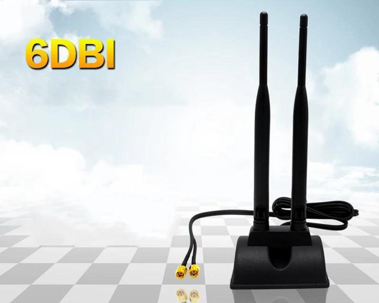 Dual Band 2.4G/5G 6dBi RP SMA Omni WiFi Dirtect Antenna for Wireless Card Router