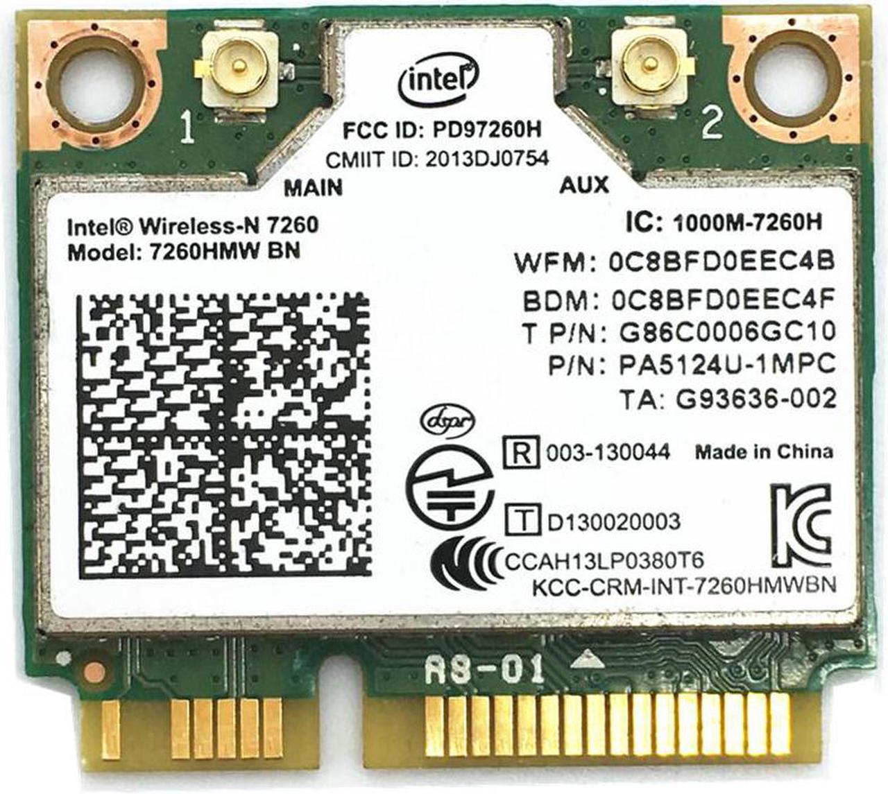 For 7260 Wireless-N Intel 7260HMW BN 802.11bgn 300Mbps Bluetooth 4.0 Mini PCI-E Wifi Card