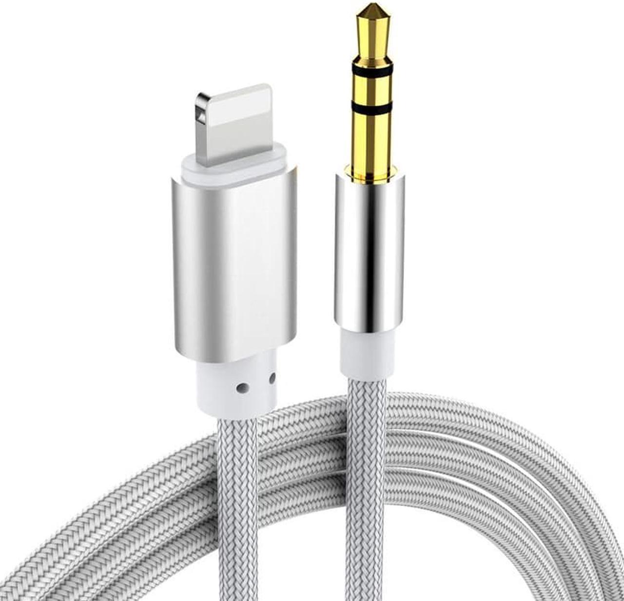 1Pcs Nylon Car AUX Audio Cable to 3.5 mm Jack Speaker Cable For iphone X XS MAX XR 7 8 Plus 3.5 Headphones Audio Adapter Splitter