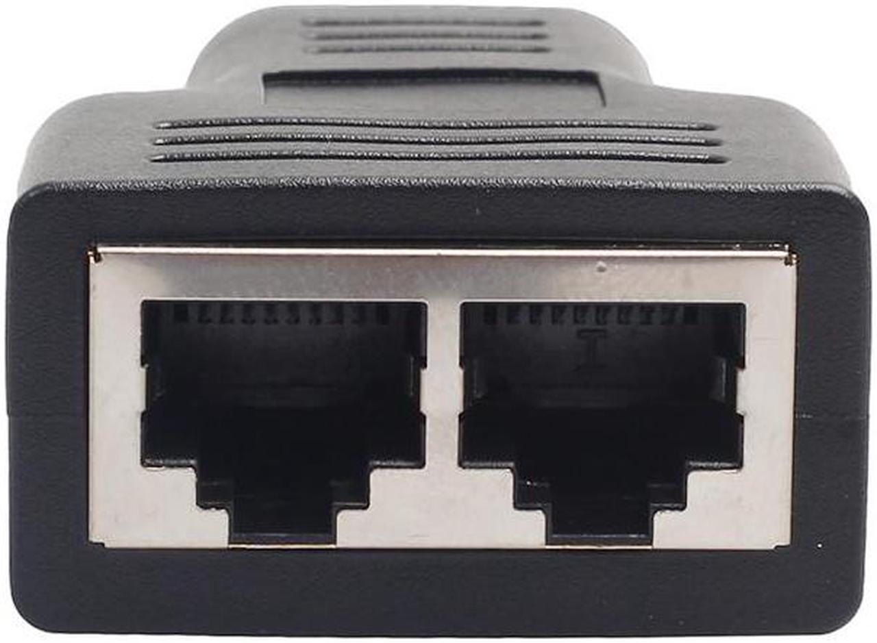 RJ45 Splitter Adapter 1 to 2 Dual Female Port CAT 5/CAT 6 LAN Ethernet Socket Allow two computers to share DSL 56#