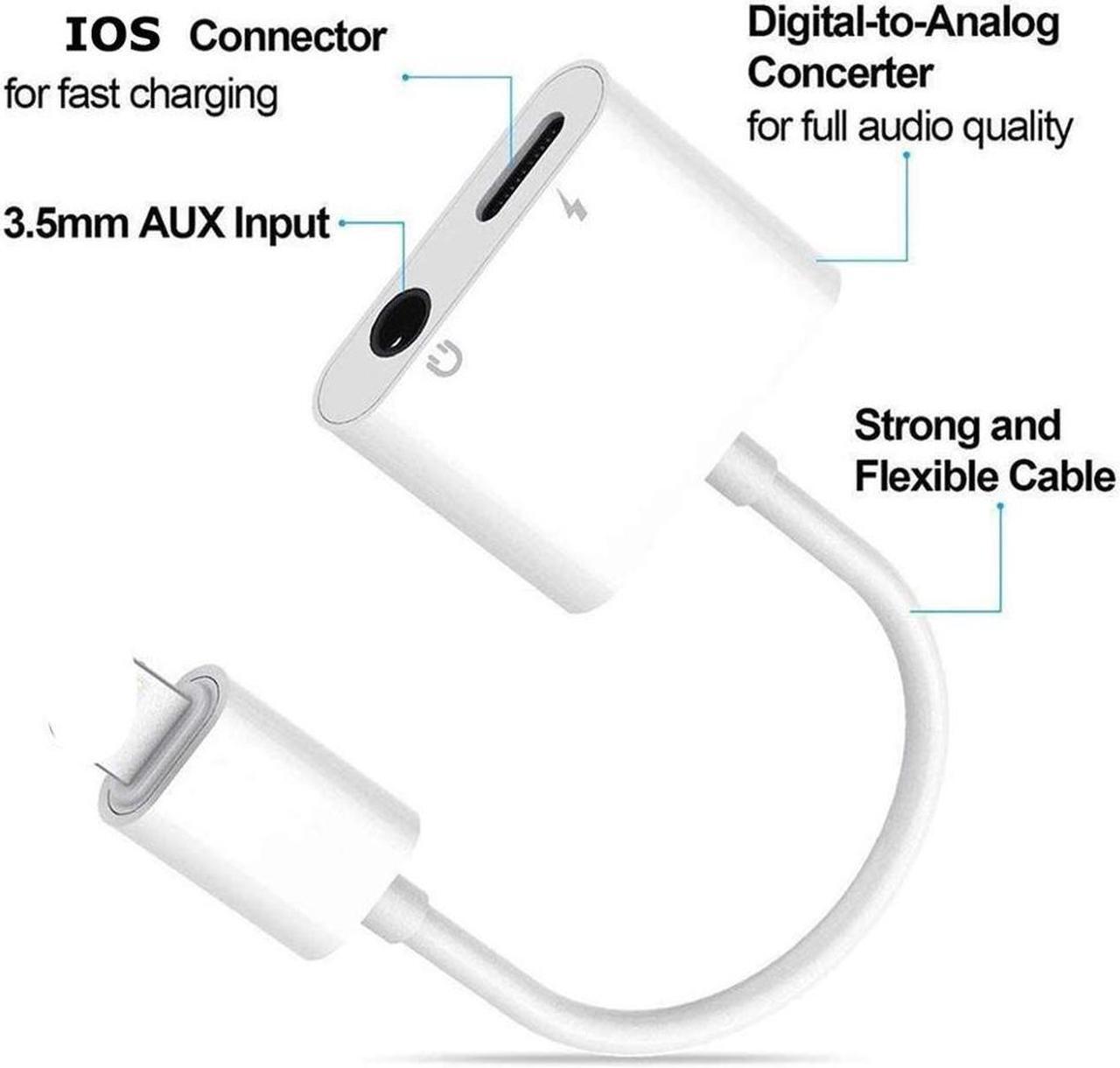 Alt view image 13 of 13 - 3.5 mm Headphone Jack Adapter For iPhone 7 8 Plus X XR XS MAX 2 in 1 Earphone Splitter Dongle Aux Audio Adaptor Charger