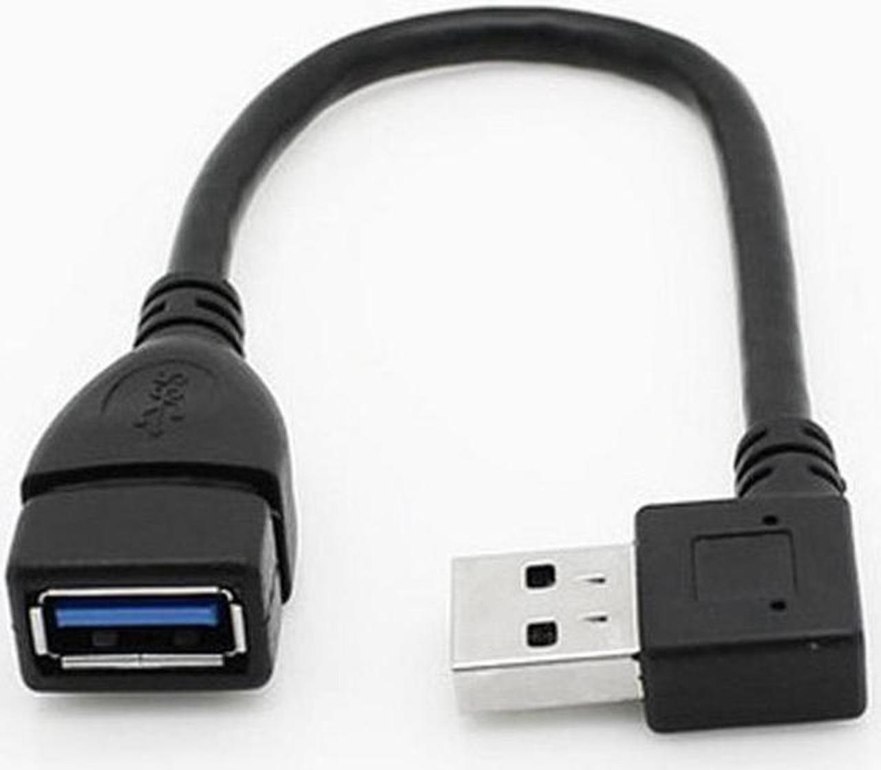 AAAE Top Usb 3.0 Angle 90 Degree Extension Cable Male To Female Adapter Cord Data Left