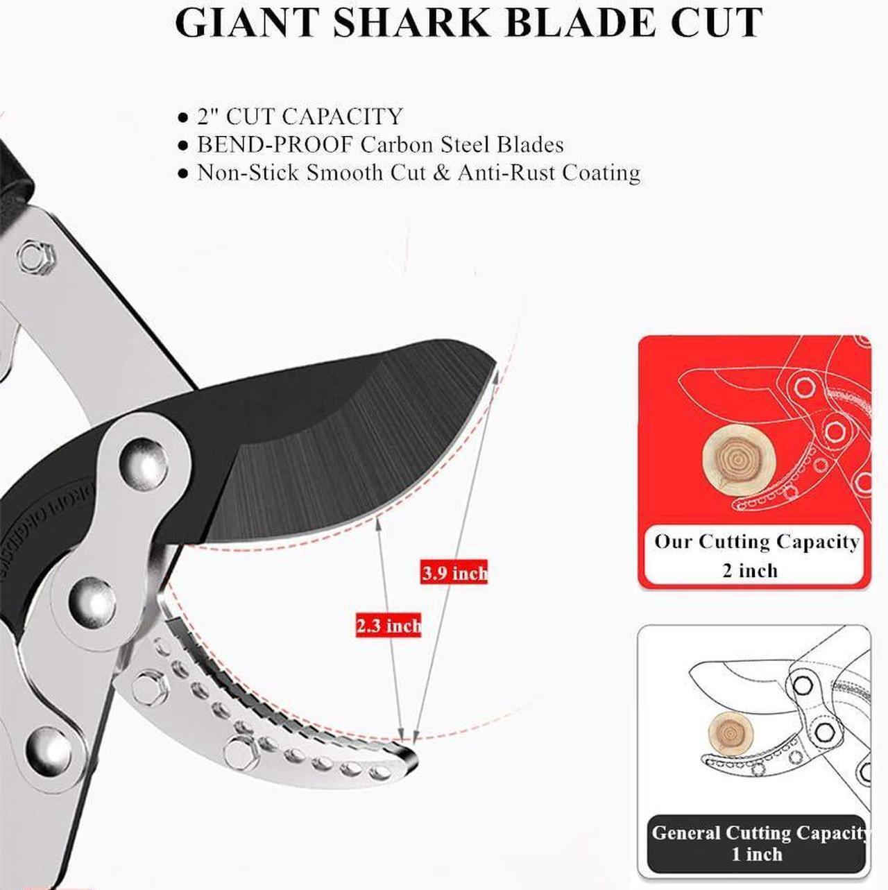 Alt view image 4 of 7 - Heavy Duty Anvil Lopping Shears -2 inch Cutting Capacity Bypass Lopper - Extendable 26 Inch to 41 Inch,Professional Tree Branch Cutter