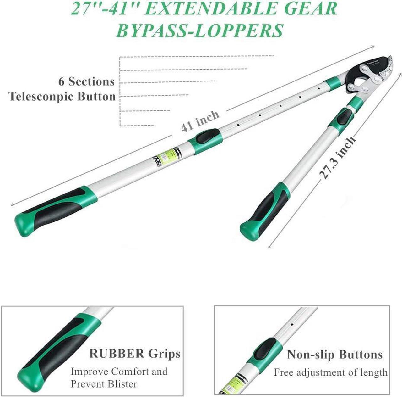 Alt view image 3 of 7 - Heavy Duty Anvil Lopping Shears -2 inch Cutting Capacity Bypass Lopper - Extendable 26 Inch to 41 Inch,Professional Tree Branch Cutter