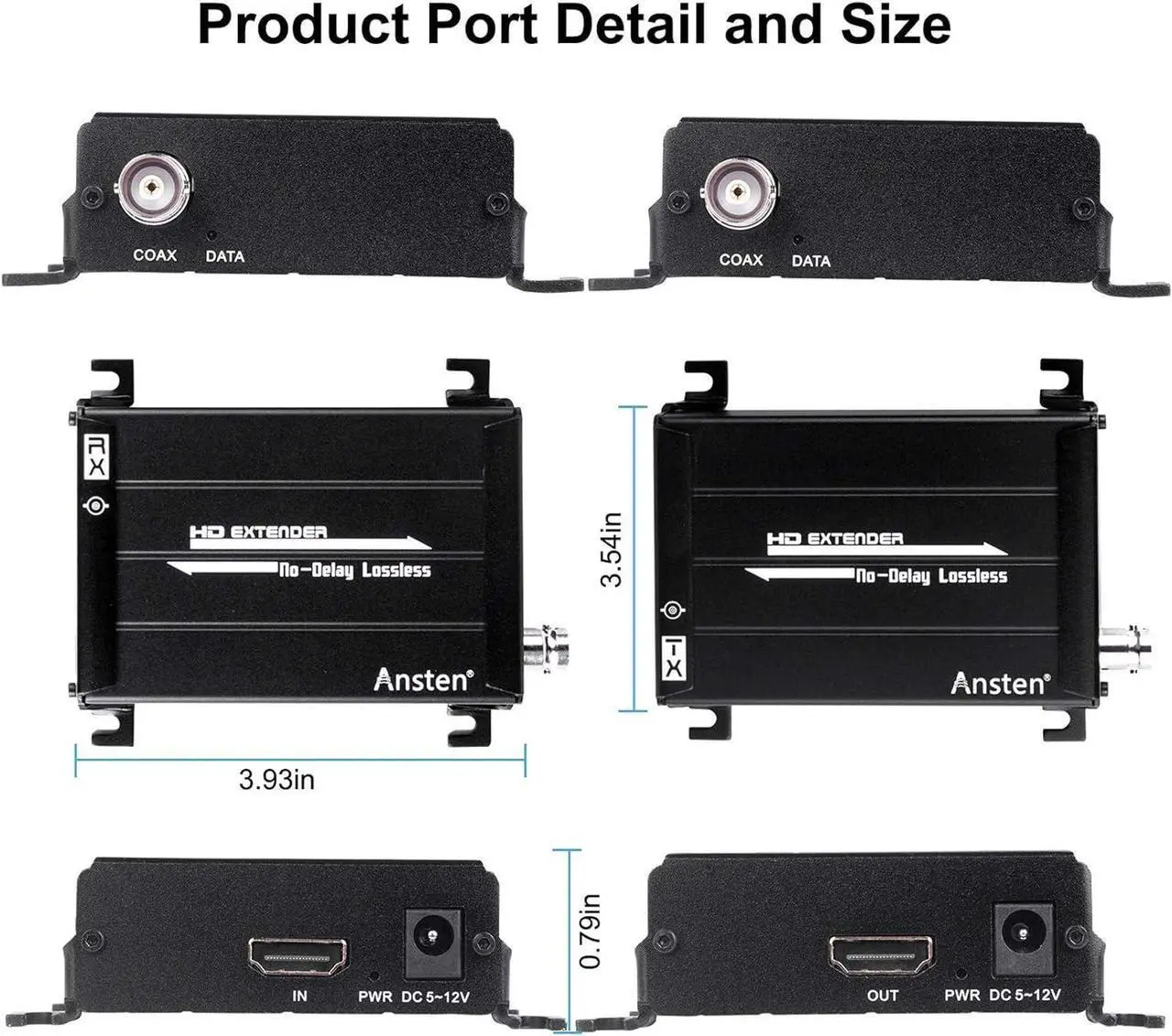Alt view image 2 of 7 - HDMI Over Coax Extender, HDMI Transmitter and Receiver Support 1080P Full HD HDMI Signal Lossless No Delay, Up to 300 M / 984 FT HDMI Extender Via Coaxial Cable, for DVR and DVD Players(Black)