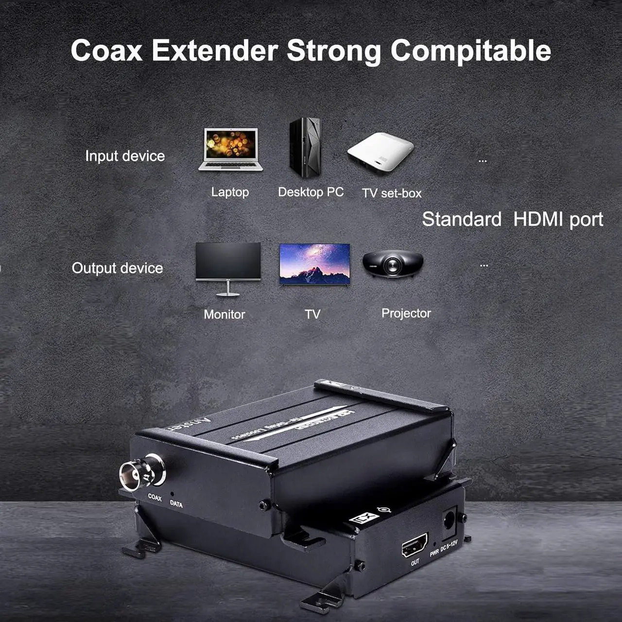 Alt view image 5 of 7 - HDMI Over Coax Extender, HDMI Transmitter and Receiver Support 1080P Full HD HDMI Signal Lossless No Delay, Up to 300 M / 984 FT HDMI Extender Via Coaxial Cable, for DVR and DVD Players(Black)