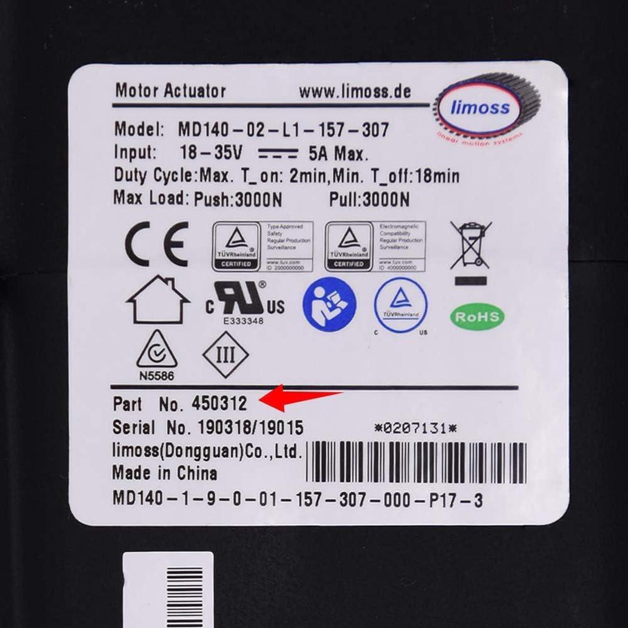 Alt view image 2 of 7 - Fromann Power Recliner Lift Chairs Actuator Motor Model Limoss 450312 MD140-02-L1-157-307 Replacement Kit, Welcome to consult