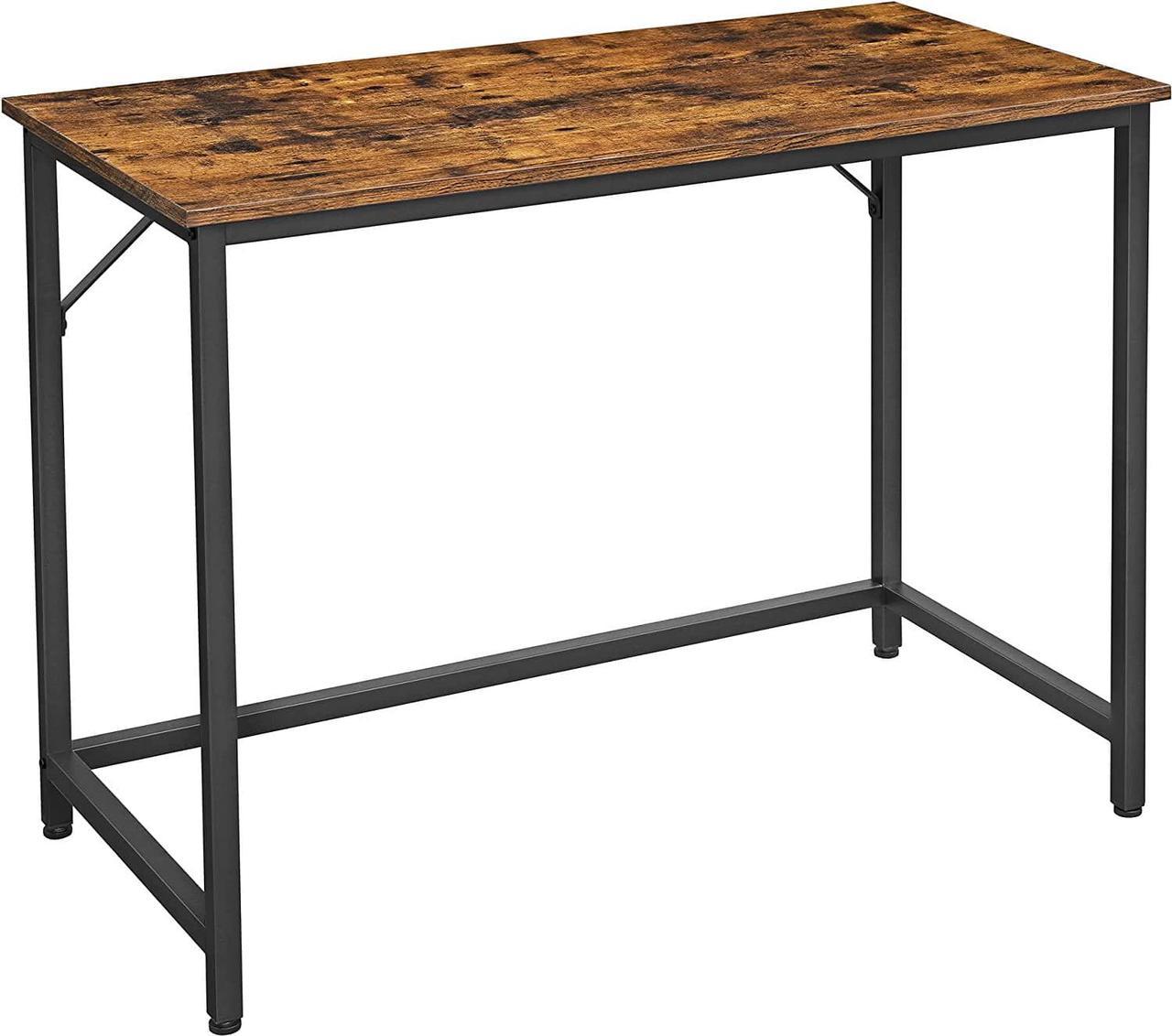 VASAGLE Computer Desk, Writing Desk, 39 Inch Office Table, for Home Office, Rustic Brown ULWD41X