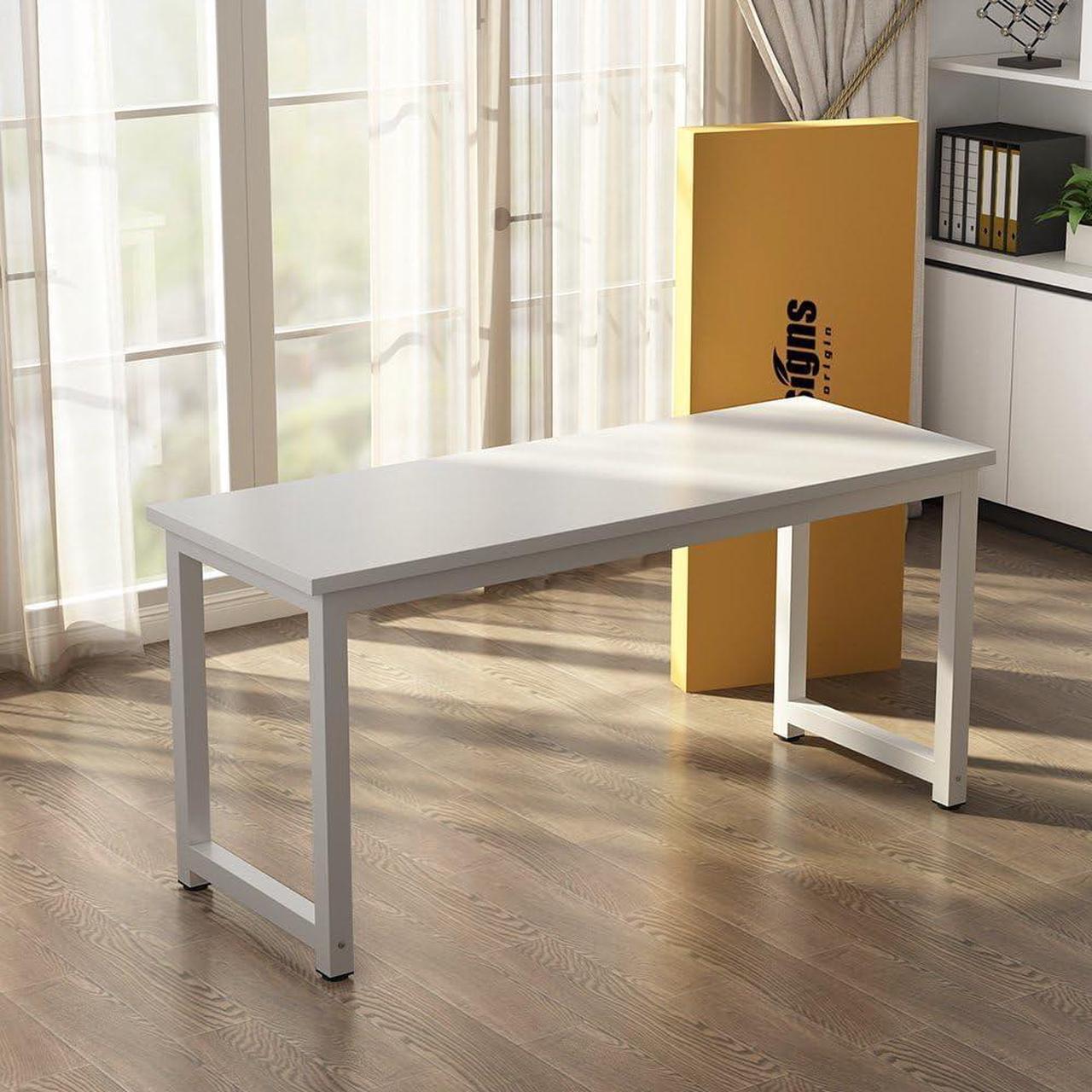 Alt view image 7 of 7 - Tribesigns Computer Desk, 63 inch Large Office Desk Computer Table Study Writing Desk for Home Office, White