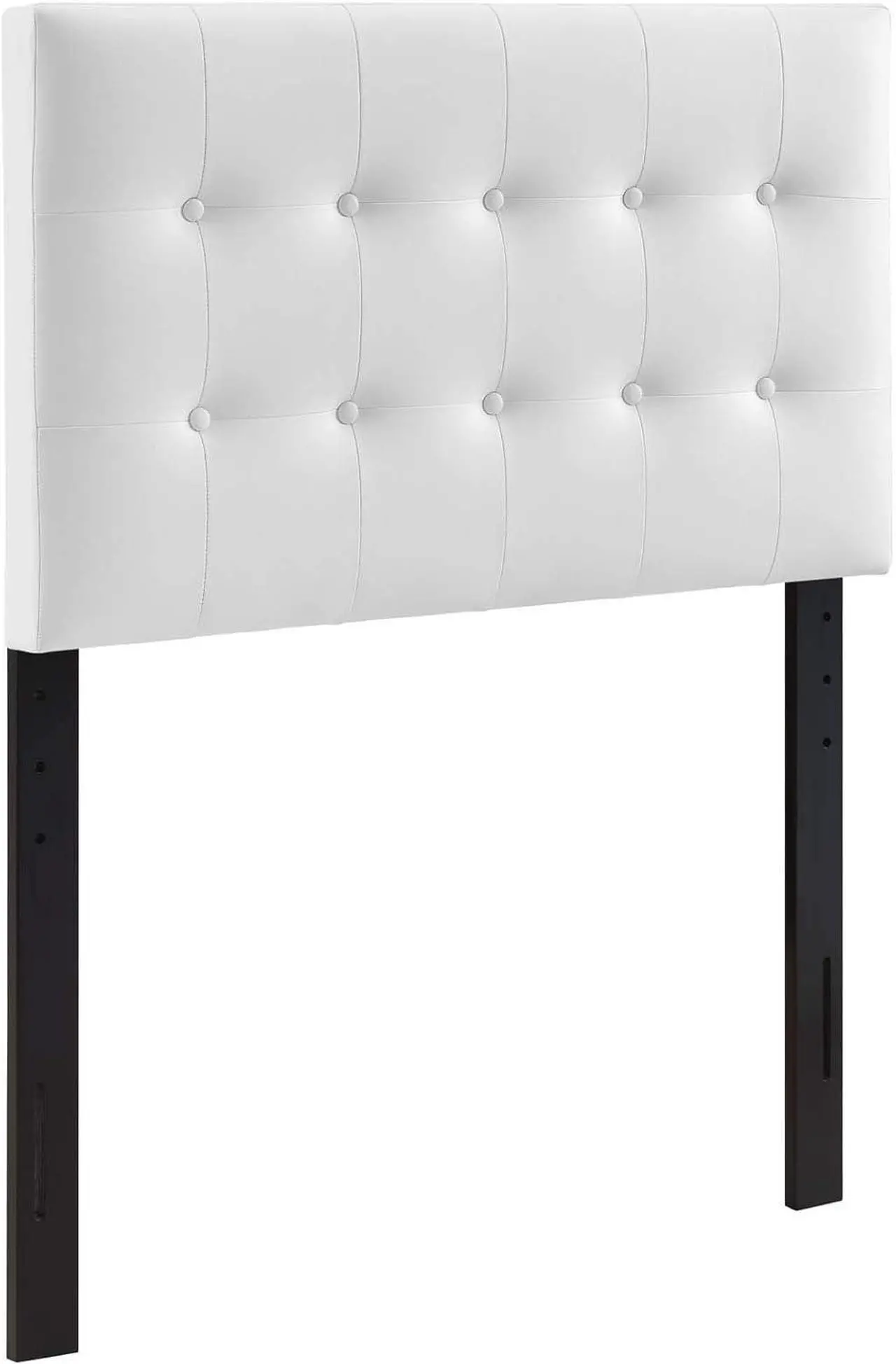 Alt view image 6 of 6 - Modway Emily Tufted Button Faux Leather Upholstered Twin Headboard in White