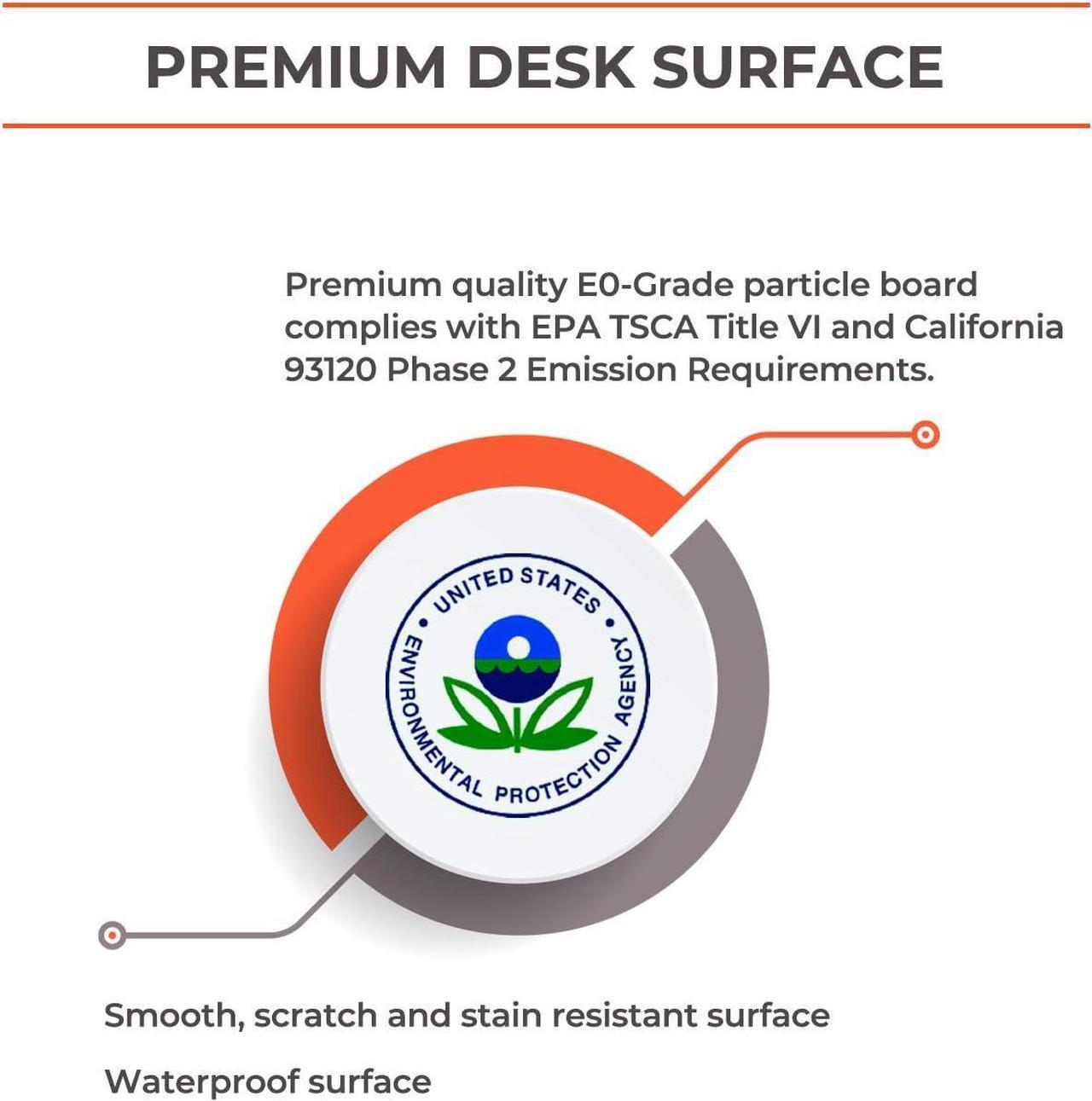 Alt view image 5 of 7 - SOFSYS Modern Folding Desk for Small Space, Computer Gaming, Writing, Student and Home Office Organization, Industrial Metal Frame with Premium Desktop Surfaces, Gray/White