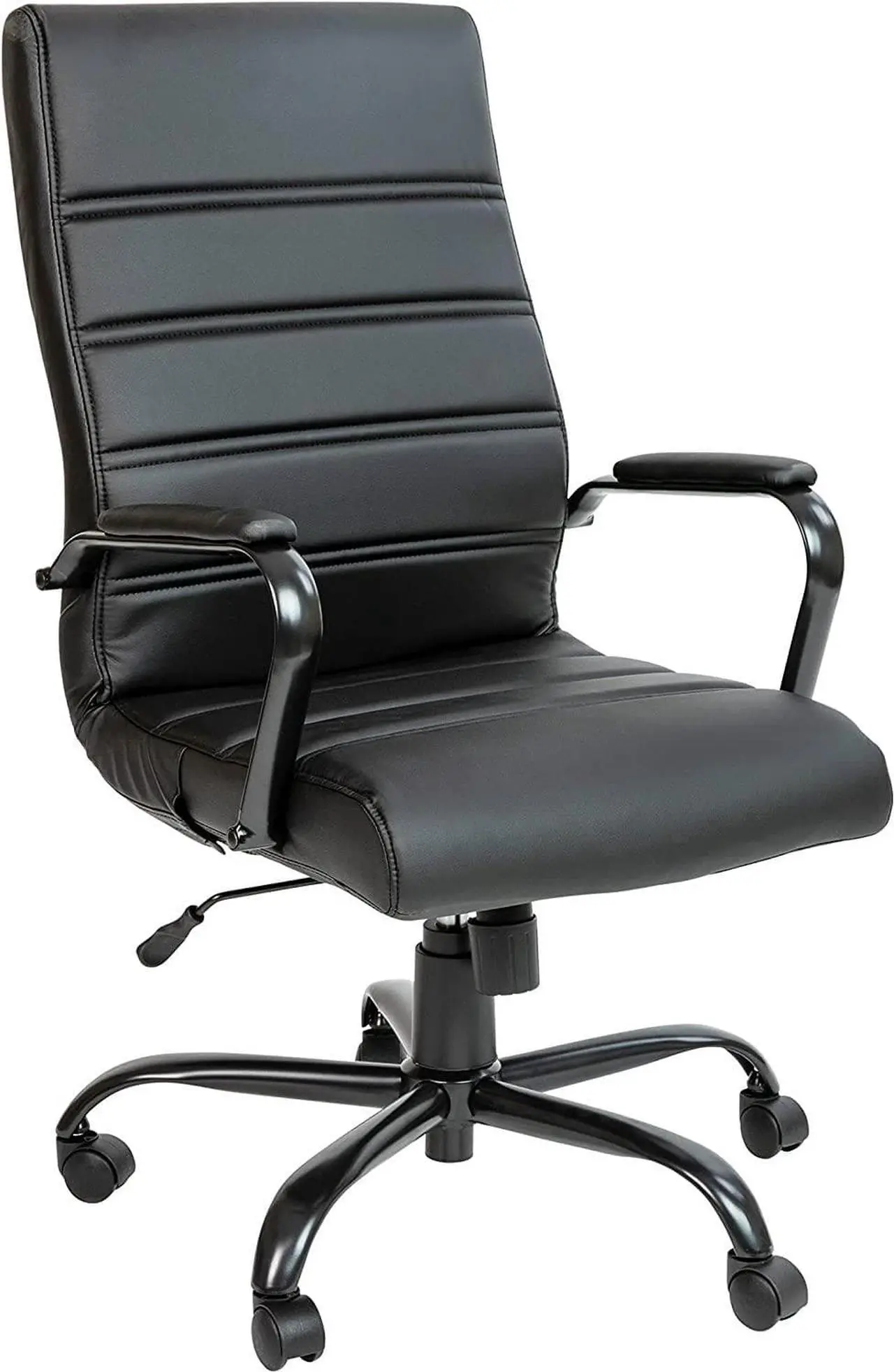 Alt view image 2 of 7 - Merrick Lane Milano Contemporary High-Back Black Faux Leather Home Office Chair with Padded Black Arms