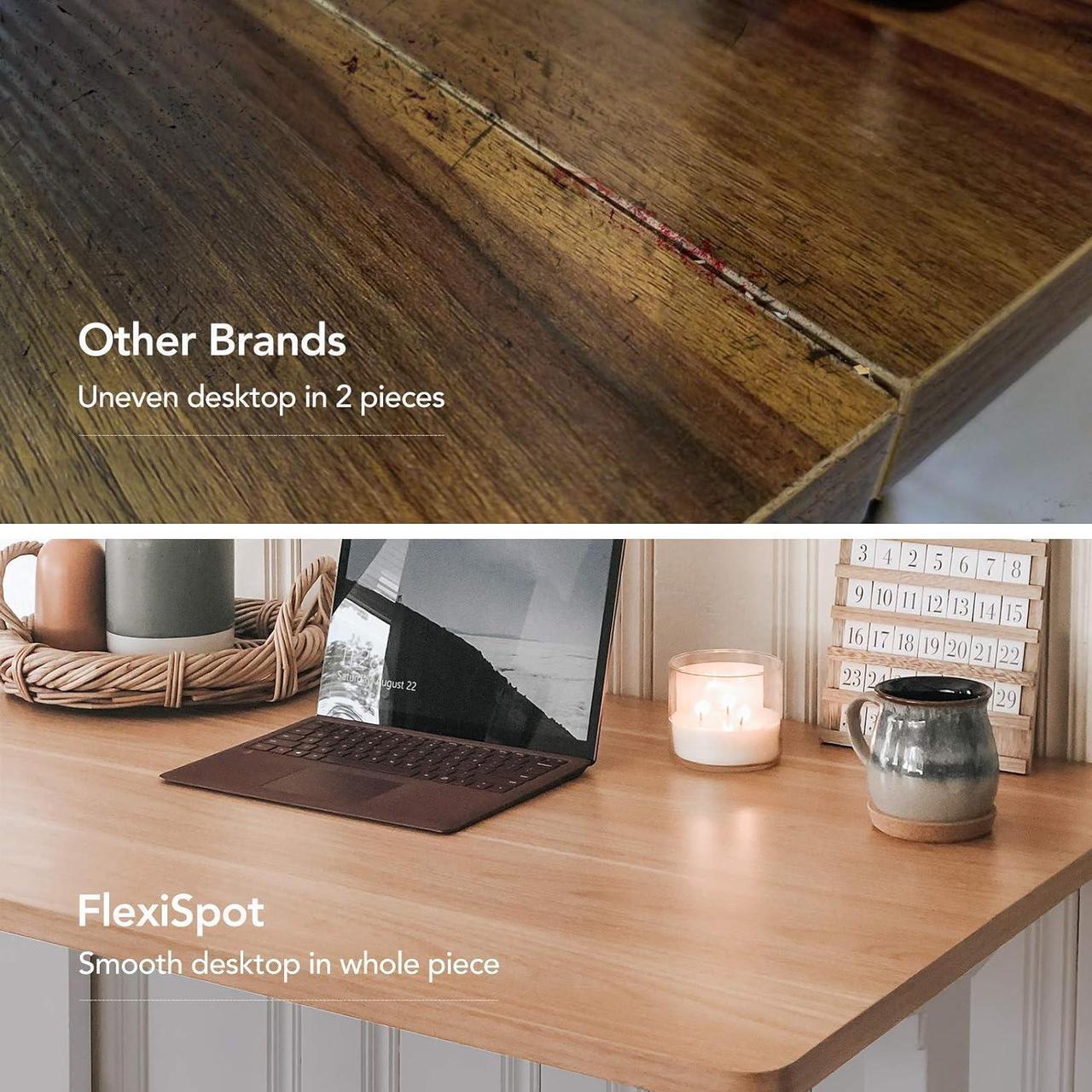 Alt view image 2 of 3 - FLEXISPOT Whole Piece 55"x28" Desktop 1" Thickness Height Adjustable Desk Rectangular Tabletop Special Walnut Board (55INCH Special Walnut)
