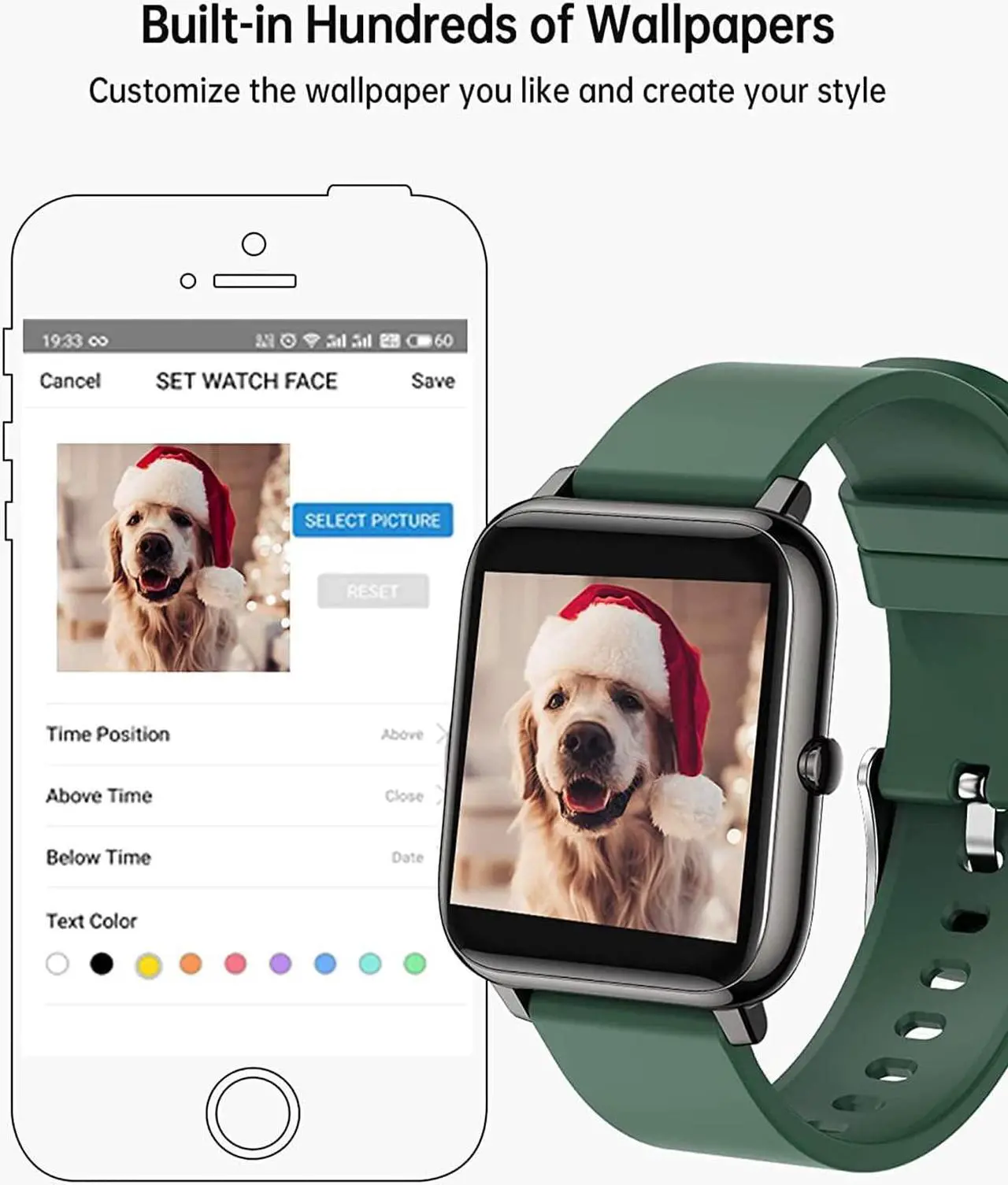 Alt view image 3 of 6 - Smart Watch, Popglory Smartwatch with Blood Pressure, Blood Oxygen Monitor, Fitness Tracker with Heart Rate Monitor, Full Touch Fitness Watch for Android & iOS for Men Women