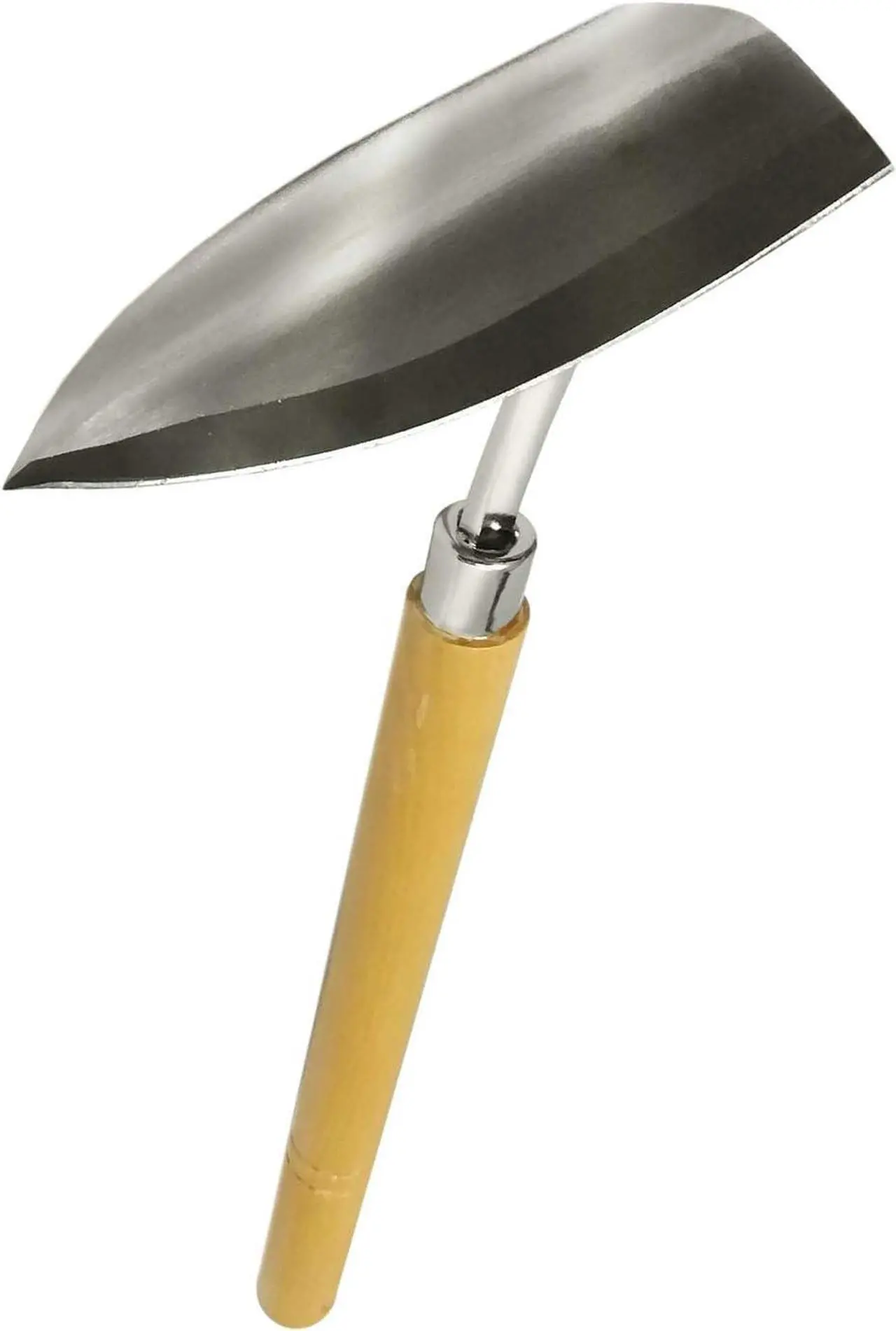 Main image of Japanese Garden Landscaping Triangle Hoe with Stainless Steel Blade & Wood Handle Made in Japan Traditional Craftsmanship