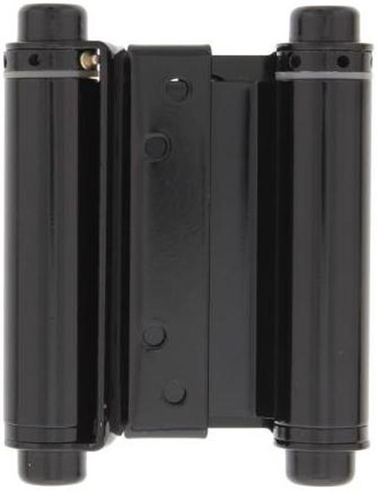 Alt view image 2 of 2 - Ultra Hardware Double Action Hinge | Includes Set of Two 4” Spring Hinges and Installation Screws. Heavy Duty Steel. Door Thickness 7/8" - 1-1/4". (Black)