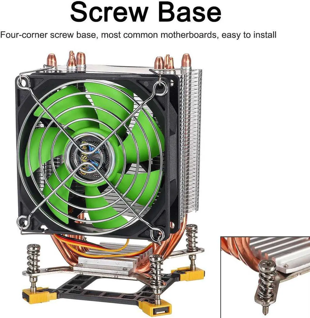 Alt view image 2 of 6 - 4 Heat Pipes CPU Cooler Fan Cooling Radiator 3 Pin 90cm Cooler Cooling Fan Heatsink for Intel LGA 775/1366/1150/1151/1155/115