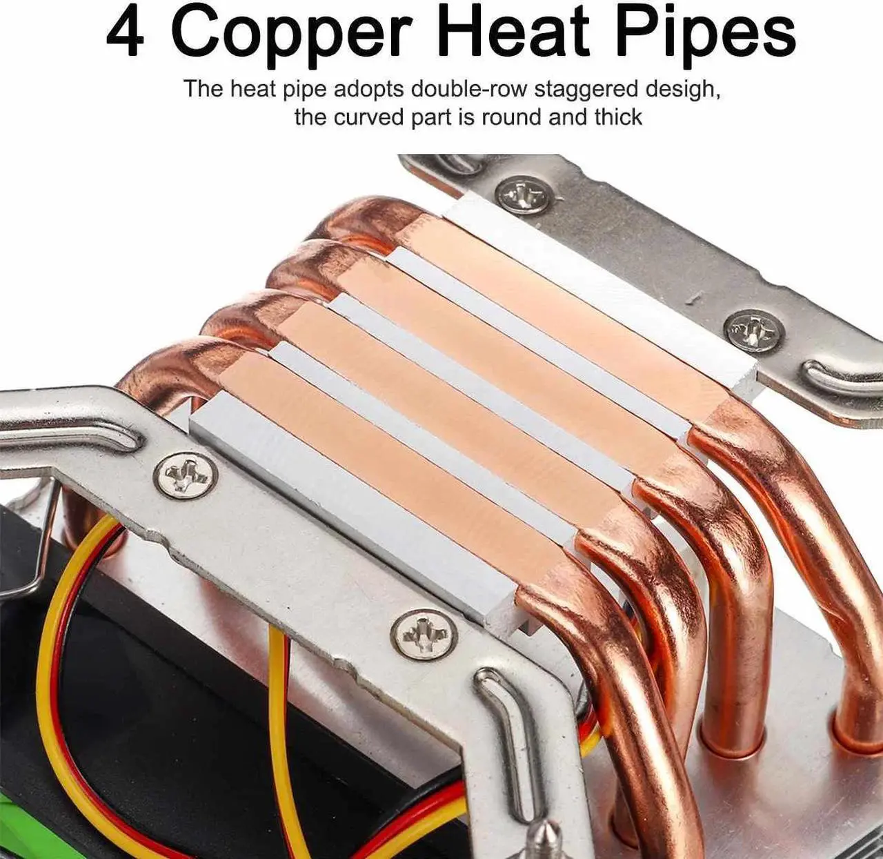 Alt view image 4 of 6 - 4 Heat Pipes CPU Cooler Fan Cooling Radiator 3 Pin 90cm Cooler Cooling Fan Heatsink for Intel LGA 775/1366/1150/1151/1155/115